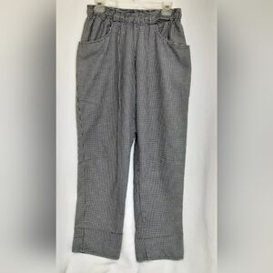 Uncommon Threads Black White Houndstooth Print Pull On Workwear Pants Adult S